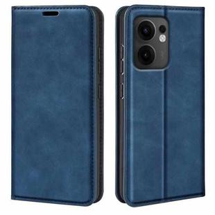 For OPPO Reno13 F Retro-skin Magnetic Suction Leather Phone Case(Dark Blue)