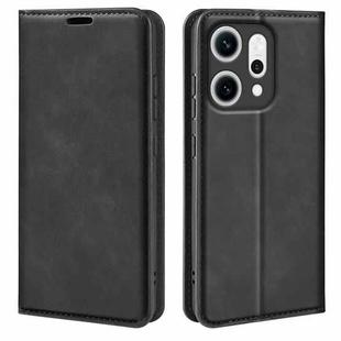 For OPPO Reno14 Pro 5G Global Retro-skin Magnetic Suction Leather Phone Case(Black)