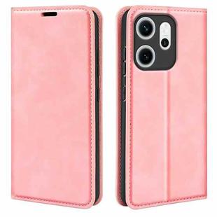 For OPPO Reno14 F 5G Retro-skin Magnetic Suction Leather Phone Case(Pink)