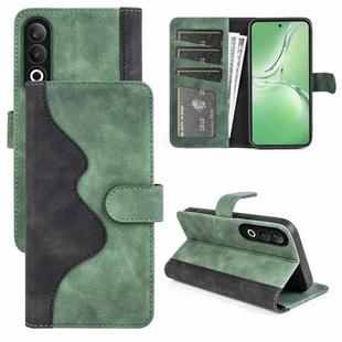 For OPPO K12 Stitching Horizontal Flip Leather Phone Case(Green)