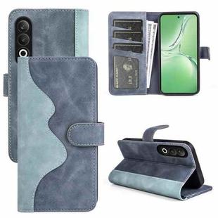 For OPPO K12 Stitching Horizontal Flip Leather Phone Case(Blue)