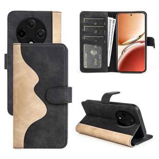 For OPPO A3 Pro 5G China Stitching Horizontal Flip Leather Phone Case(Black)