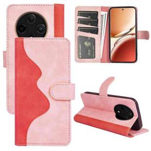 For OPPO A3 Pro 5G Stitching Horizontal Flip Leather Phone Case(Red)