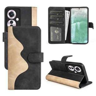 For OPPO Reno11 F 5G Stitching Horizontal Flip Leather Phone Case(Black)