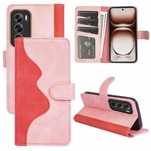 For OPPO Reno12 5G Global Stitching Horizontal Flip Leather Phone Case(Red)