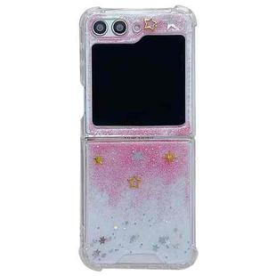 For Samsung Galaxy Z Flip5 Glitter Meteor  Shockproof Epoxy TPU Phone Case(Pink)