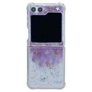 For Samsung Galaxy Z Flip5 Glitter Meteor  Shockproof Epoxy TPU Phone Case(Purple)