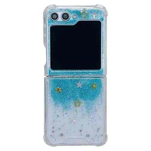 For Samsung Galaxy Z Flip5 Glitter Meteor  Shockproof Epoxy TPU Phone Case(Blue)