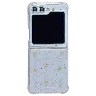 For Samsung Galaxy Z Flip5 Glitter Meteor  Shockproof Epoxy TPU Phone Case(Transparent)