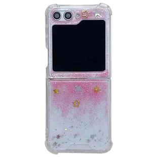 For Samsung Galaxy Z Flip4 Glitter Meteor  Shockproof Epoxy TPU Phone Case(Pink)