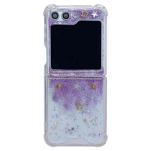 For Samsung Galaxy Z Flip4 Glitter Meteor  Shockproof Epoxy TPU Phone Case(Purple)