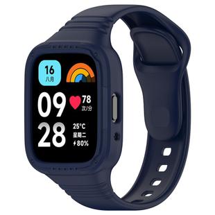 For Redmi Watch 3 Active Integrated Fully Enclosed Silicone Watch Band(Ink Blue)