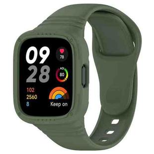For Redmi Watch 3 Integrated Fully Enclosed Silicone Watch Band(Dark Green)