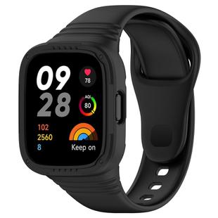 For Redmi Watch 3 Integrated Fully Enclosed Silicone Watch Band(Black)