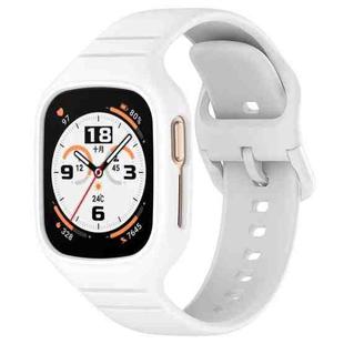 For Honor Watch 4 Integrated Fully Enclosed Silicone Watch Band(White)