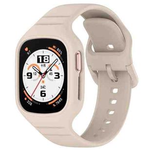 For Honor Watch 4 Integrated Fully Enclosed Silicone Watch Band(Ivory White)