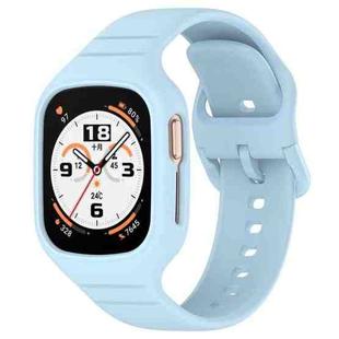 For Honor Watch 4 Integrated Fully Enclosed Silicone Watch Band(Light Blue)