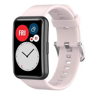 For Huawei Watch Fit New Solid Color Silicone Watch Band(Pink)