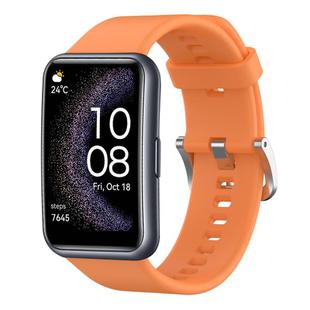 For Huawei Watch Fit Special Edition Solid Color Silicone Watch Band(Orange)