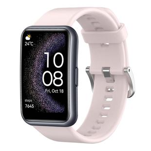 For Huawei Watch Fit Special Edition Solid Color Silicone Watch Band(Pink)
