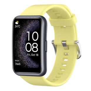 For Huawei Watch Fit Special Edition Solid Color Silicone Watch Band(Milky Yellow)