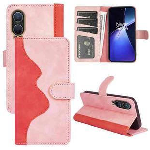 For OnePlus Nord CE4 Lite 5G Stitching Horizontal Flip Leather Phone Case(Red)