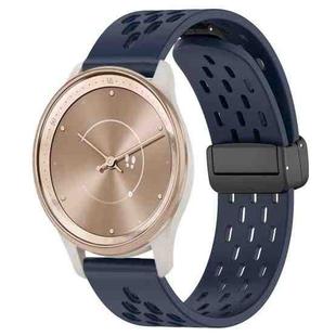 For GarminMove Trend 20mm Folding Magnetic Clasp Silicone Watch Band(Midnight Blue)