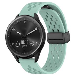 For Garmin Vivomove Sport 20mm Folding Magnetic Clasp Silicone Watch Band(Teal)