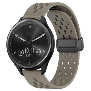 For Garmin Vivomove Sport 20mm Folding Magnetic Clasp Silicone Watch Band(Space Ash)