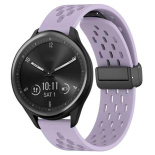 For Garmin Vivomove Sport 20mm Folding Magnetic Clasp Silicone Watch Band(Purple)