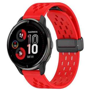 For Garmin Venu 2 Plus 20mm Folding Magnetic Clasp Silicone Watch Band(Red)