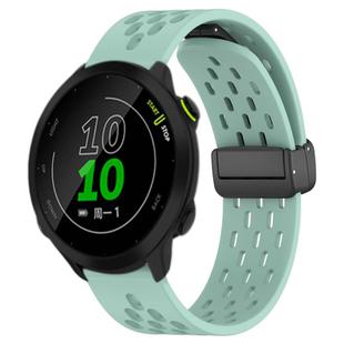 For Garmin Forerunner 158 20mm Folding Magnetic Clasp Silicone Watch Band(Teal)
