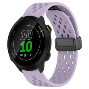 For Garmin Forerunner 158 20mm Folding Magnetic Clasp Silicone Watch Band(Purple)