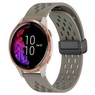 For Garmin Venu 20mm Folding Magnetic Clasp Silicone Watch Band(Space Ash)