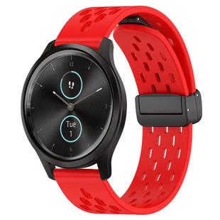 For Garmin VivoMove Style 20mm Folding Magnetic Clasp Silicone Watch Band(Red)