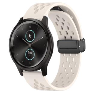 For Garmin VivoMove Style 20mm Folding Magnetic Clasp Silicone Watch Band(Starlight Color)
