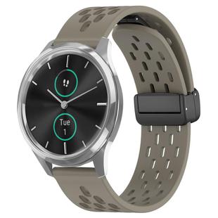 For Garmin VivoMove Luxe 20mm Folding Magnetic Clasp Silicone Watch Band(Space Ash)