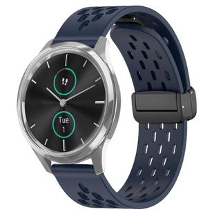 For Garmin VivoMove Luxe 20mm Folding Magnetic Clasp Silicone Watch Band(Midnight Blue)