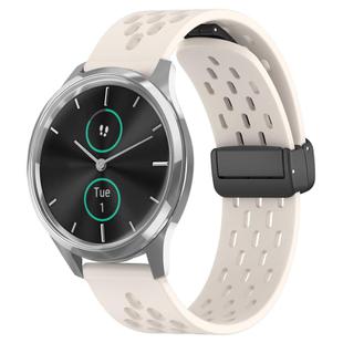 For Garmin VivoMove Luxe 20mm Folding Magnetic Clasp Silicone Watch Band(Starlight Color)
