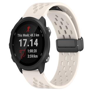 For Garmin Forerunner 245 20mm Folding Magnetic Clasp Silicone Watch Band(Starlight Color)