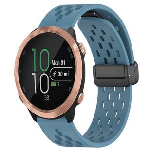 For Garmin Forerunner 645 20mm Folding Magnetic Clasp Silicone Watch Band(Blue)