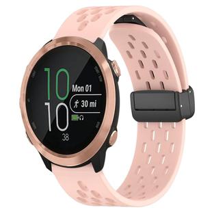 For Garmin Forerunner 645 20mm Folding Magnetic Clasp Silicone Watch Band(Pink)