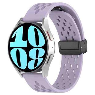For Samsung Galaxy Watch 6 44mm 20mm Folding Magnetic Clasp Silicone Watch Band(Purple)
