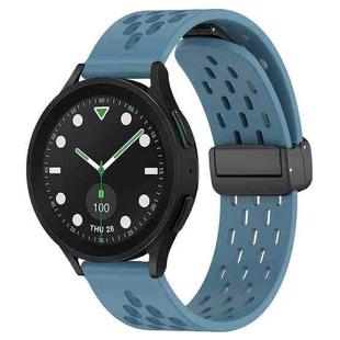 For Samsung Galaxy watch 5 Pro Golf Edition 20mm Folding Magnetic Clasp Silicone Watch Band(Blue)