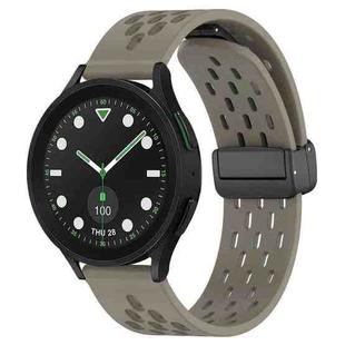 For Samsung Galaxy watch 5 Pro Golf Edition 20mm Folding Magnetic Clasp Silicone Watch Band(Space Ash)