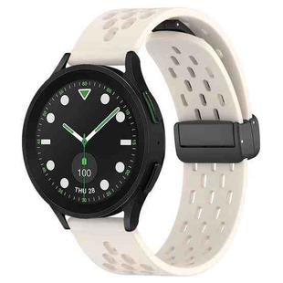 For Samsung Galaxy watch 5 Golf Edition 20mm Folding Magnetic Clasp Silicone Watch Band(Starlight Starlight Color)