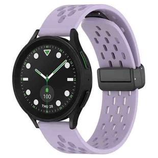 For Samsung Galaxy watch 5 Golf Edition 20mm Folding Magnetic Clasp Silicone Watch Band(Purple)