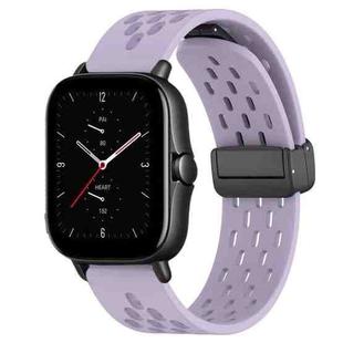 For Amazfit GTS 2E 20mm Folding Magnetic Clasp Silicone Watch Band(Purple)