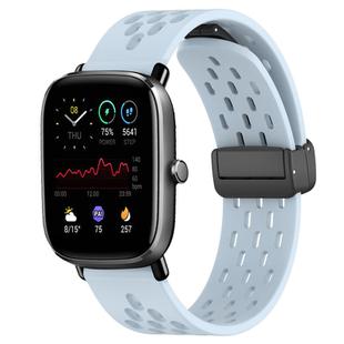 For Amazfit GTS 2 Mini 20mm Folding Magnetic Clasp Silicone Watch Band(Light Blue)