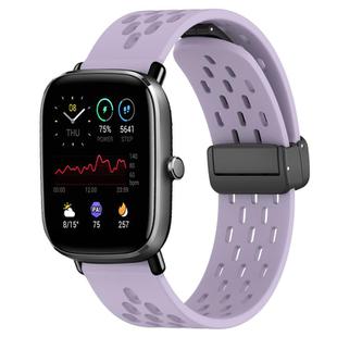 For Amazfit GTS 2 Mini 20mm Folding Magnetic Clasp Silicone Watch Band(Purple)